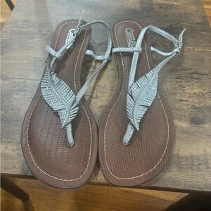 Silver Leaf Sandals